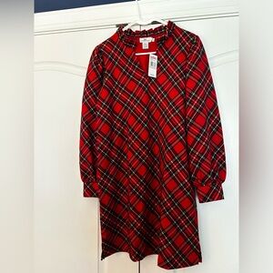 Vineyard Vines Red and Black Plaid Long Sleeve Dress